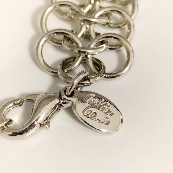 Unique Chocker Style Silver Tone Necklace Silver Bow and Crystals Cookie Lee - Picture 3 of 6